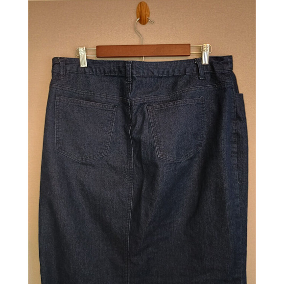 Ashley Stewart Skirt Women 14W Blue Boho Chic Maxi Distressed Bottom Y2K Pockets - Picture 7 of 9